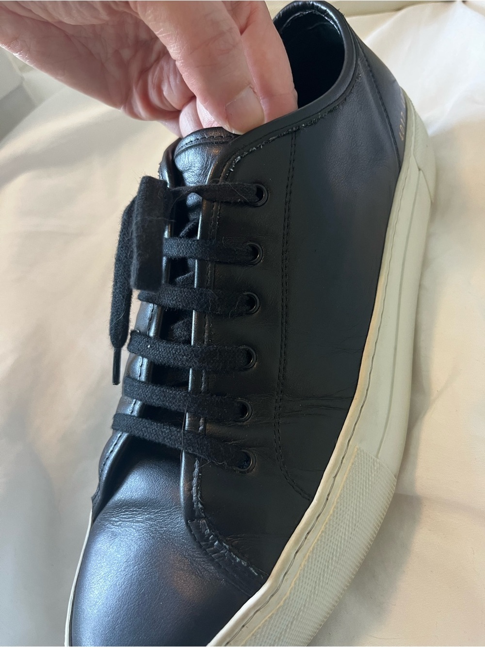 Common Projects Tournament Low Black Leather Sneakers | Box & Dust Bag | Size 40 - Picture 8 of 13